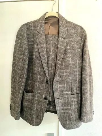 새상품급 유나이티드 애로우즈 가을/겨울 셋업 수트 S 브라운 체크