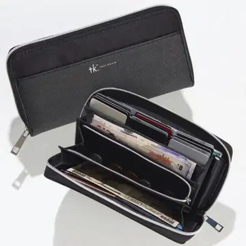 tk.TAKEO KIKUCHI 가죽 느낌 롱 지갑 장지갑
