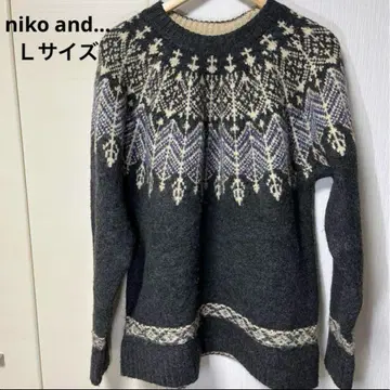 niko and - 레트로풍 노르딕 니트 풀오버 L