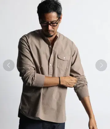 더퍼 지속가능성 에코 노카라 리브 소매 셔츠 M