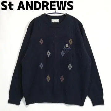 세인트앤드류스 스웨터 골프웨어 니트 남성용 네이비 L 사이즈