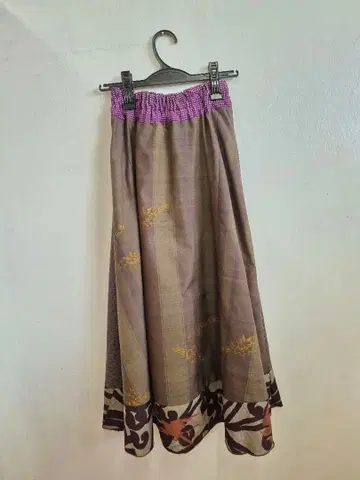 기모노 리메이크 기모노 플레어 스커트 핸드메이드