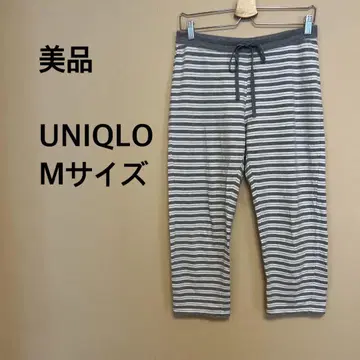 [새상품급] UNIQLO/여성용/팬츠/보더/그레이/화이트/릴랙스/편안함