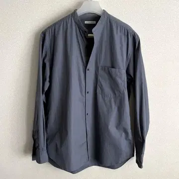 [고급] 토마스 메이슨 밴드 카라 셔츠 L 그레이 유나이티드 애로우즈