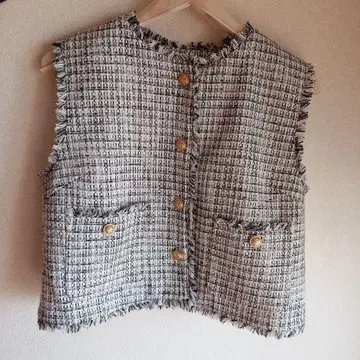 내추럴 뷰티 베이직 숏 트위드 베스트