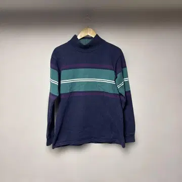 80년대 USA LLBean 모크넥 보더 맨투맨