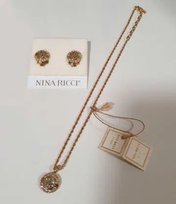 NINA RICCI 목걸이&귀찌 세트 빈티지