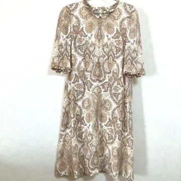 여성용 페이즐리 무늬 반팔 원피스 L 사이즈