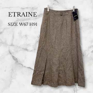 택 포함 새상품 에트렌느 플리츠 스커트 심플 깔끔 가을/겨울 브라운