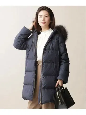 nano universe 니시카와 다운 38 네이비 후드 롱다운