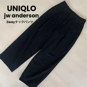 UNIQLO jw anderson 2WAY 턱 스트레이트 팬츠 블랙