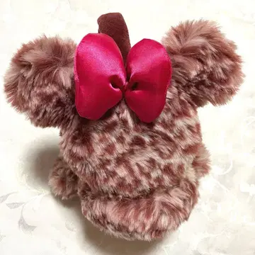 디즈니 미니 귀도리 레오파드 무늬 핑크 레오파드 무늬 귀마개