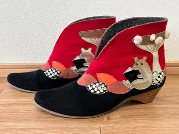 히미코 WANONANO 스웨이드 숏부츠 부티 빨간색 츠모리치사토