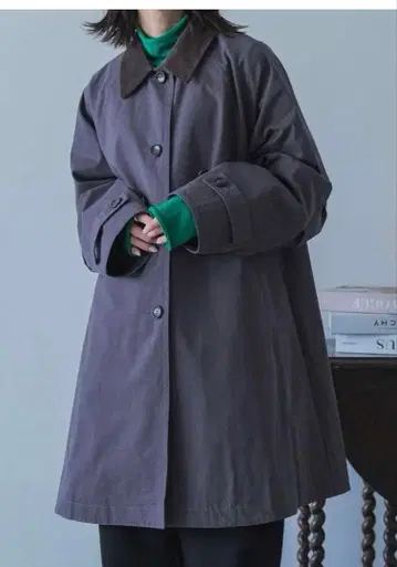 FASHIRU 파실 스텐칼라 코트 코듀로이 다크 그레이