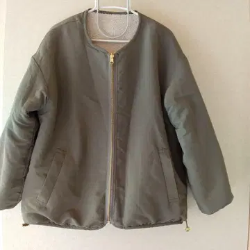 리버서블 퀼팅 자켓 올리브/베이지