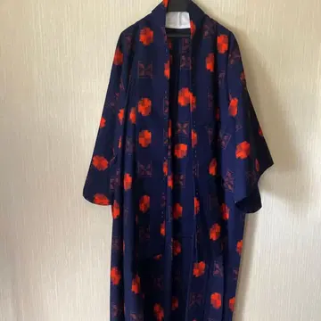 [미사용] 쇼와 레트로 기모노 네이비 오렌지