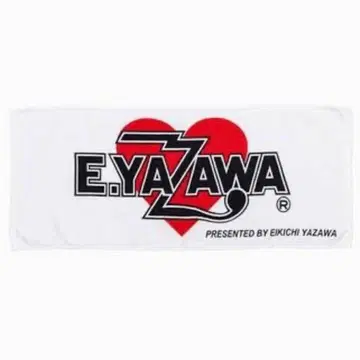 야자와 에이요시 페이스 타월 (로고 하트) 화이트/블랙 레드