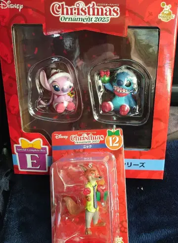 해피 복권 디즈니 크리스마스 오너먼트 E상 스티치 시리즈와 닉