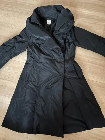 블랙 다운 코트 여성용