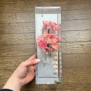 꽃 모티브 핑크 헤어콤