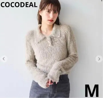 라메 혼방 숏 페더 폴로 니트