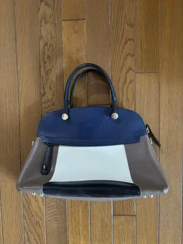 훌라 네이비 그레이 가죽 핸드백