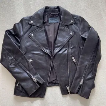 ALLSAINTS 다크 브라운 더블 라이더 자켓 EU 36