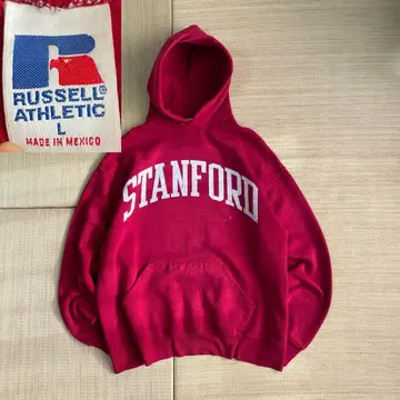 90s 러셀 애슬레틱 스탠포드 칼리지 후드티 빨간색 L