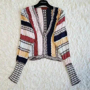 컨디션 최상 XL 미쏘니 니트 가디건 오렌지 택 멀티 컬러