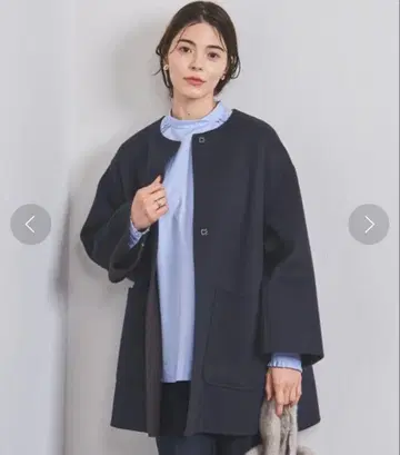 애로우즈 바이컬러 리버 미들 코트 2023 B&Y 그린 라벨