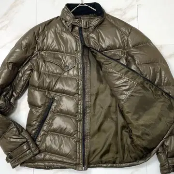 멘즈 비기 다운 자켓 라이더풍 더블 지퍼 카키 XL 상당