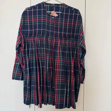 미즈이로 인드 타탄 체크 풀오버