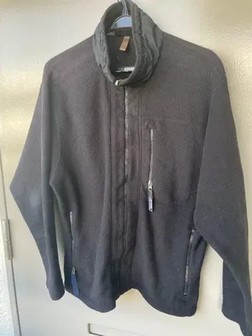 블랙 플리스 자켓 풀 집업