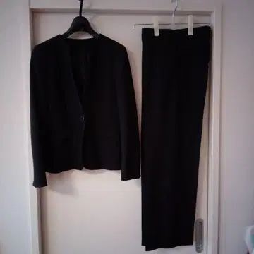 블랙 노카라 수트 셋업 상하의