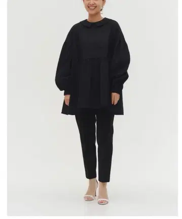 새상품급.yori 플랫 칼라 시어 블라우스