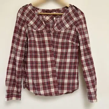 COMPTOIR DES COTONNIERS 빨간색 계열 체크 셔츠