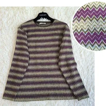 새상품급 L 미쏘니 니트 지그재그 울 블렌드 멀티 컬러