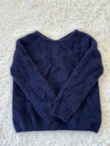 멋진 Plage 플라주 FurV넥 니트 풀오버 2way 네이비