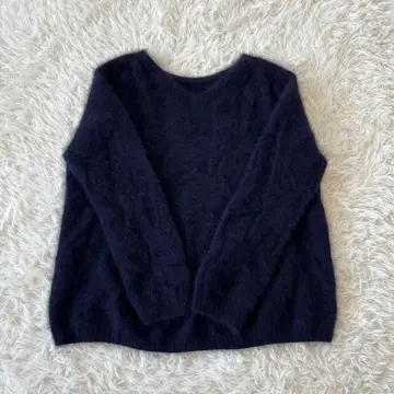 멋진 Plage 플라주 FurV넥 니트 풀오버 2way 네이비