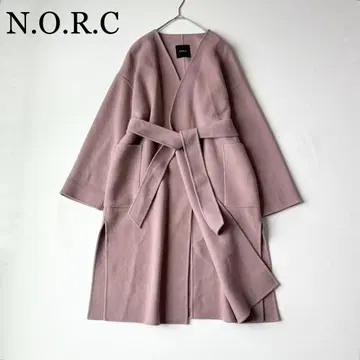 2810y 새상품급 노크 울 리버 롱 코트 더스티 핑크 S