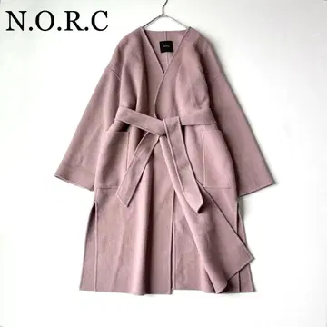 2810y 새상품급 노크 울 리버 롱 코트 더스티 핑크 S