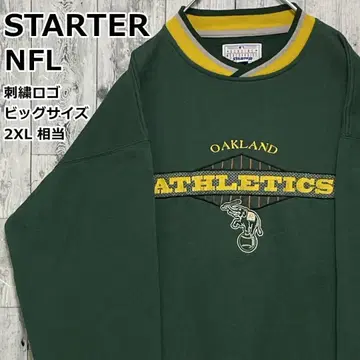 STARTER MLB 애슬레틱스 맨투맨 트레이닝복 자수 그린 2XL