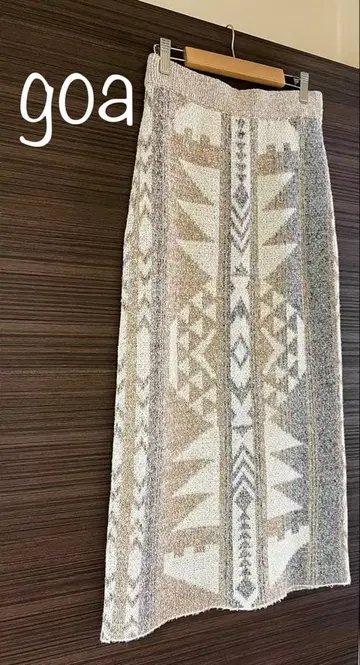 natural vintage goa 네이티브 무늬 니트 스커트