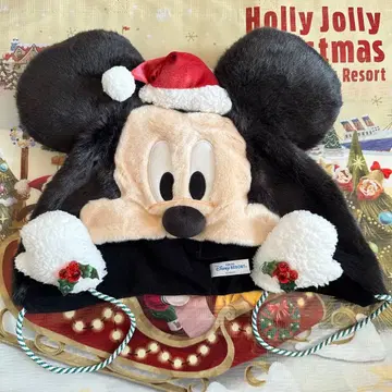 디즈니 미키마우스 산타 모자 달린 캡 크리스마스 모자