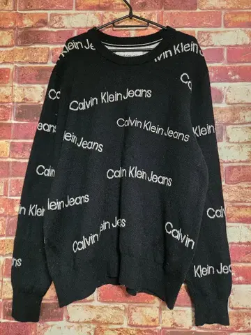 Calvin Klein Jeans 로고 스웨터 블랙