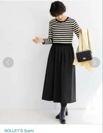 택 포함, 새상품. 노리즈소피 보더 니트 도킹 원피스.