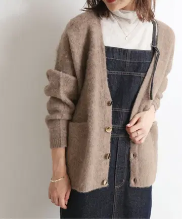 SLOBE IENA 슬로브 이에나 모헤어 샤기 니트 가디건