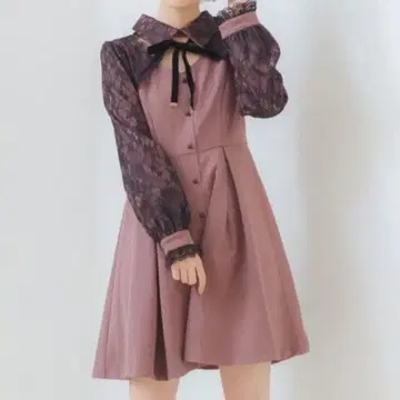 [ 택 포함 리본 없음 ] ROJITA 레이스 절개 리본 초커 원피스