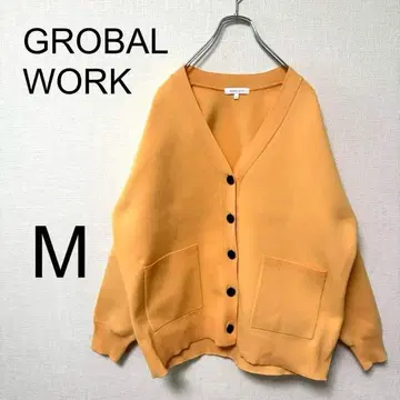 GROBAL WORK 긴팔 니트 가디건 [ M ] V넥 심플 무지