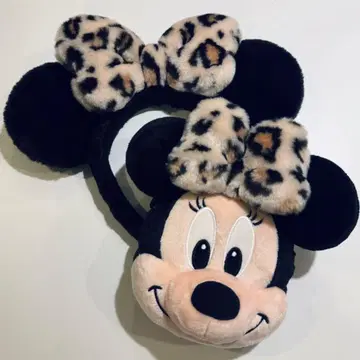 미니 마우스 머리띠 레오파드 무늬 리본